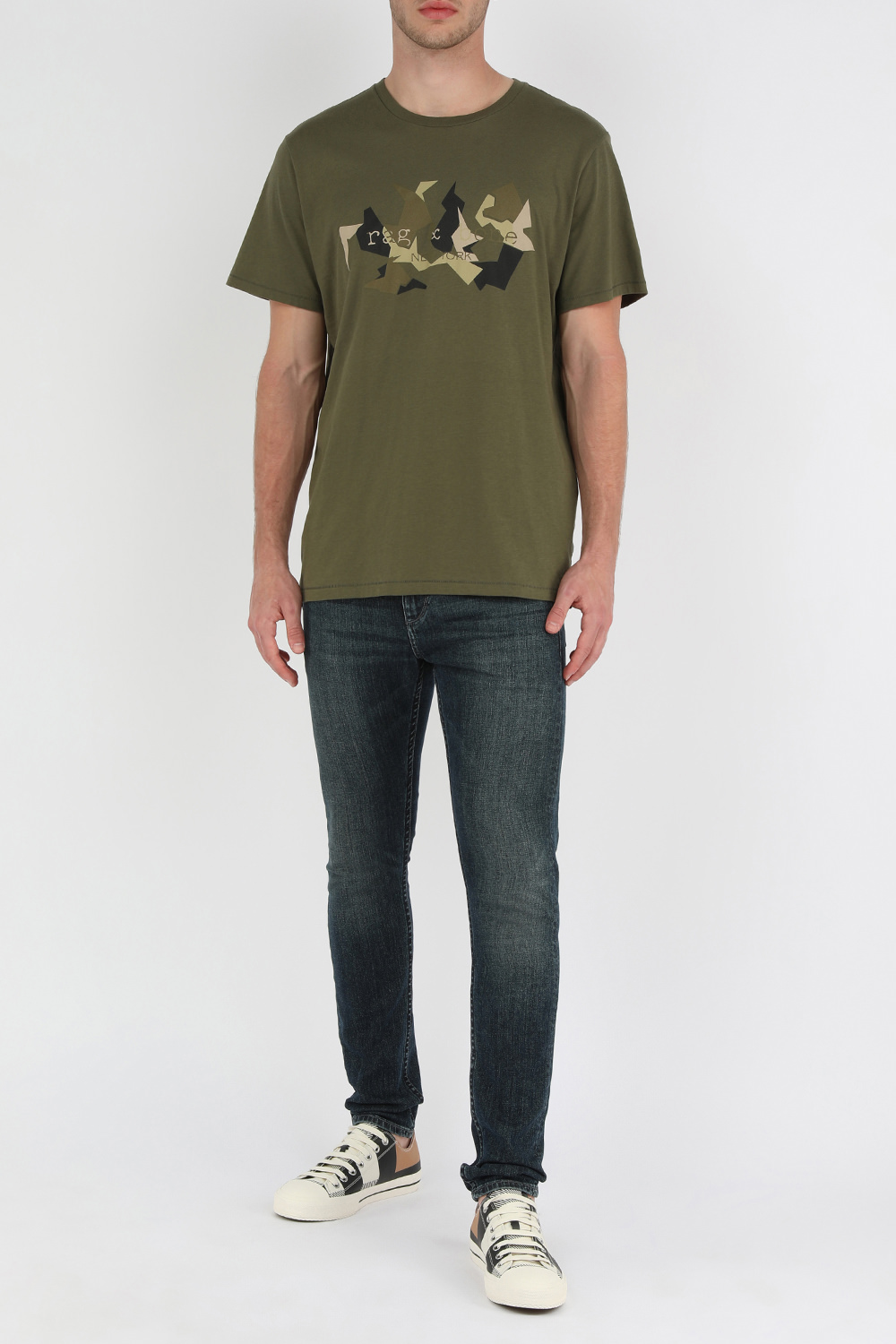 מכנסי סקיני ג'ינס כחולים וסטרצ'יים